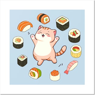 Sushi Cat Delight Posters and Art